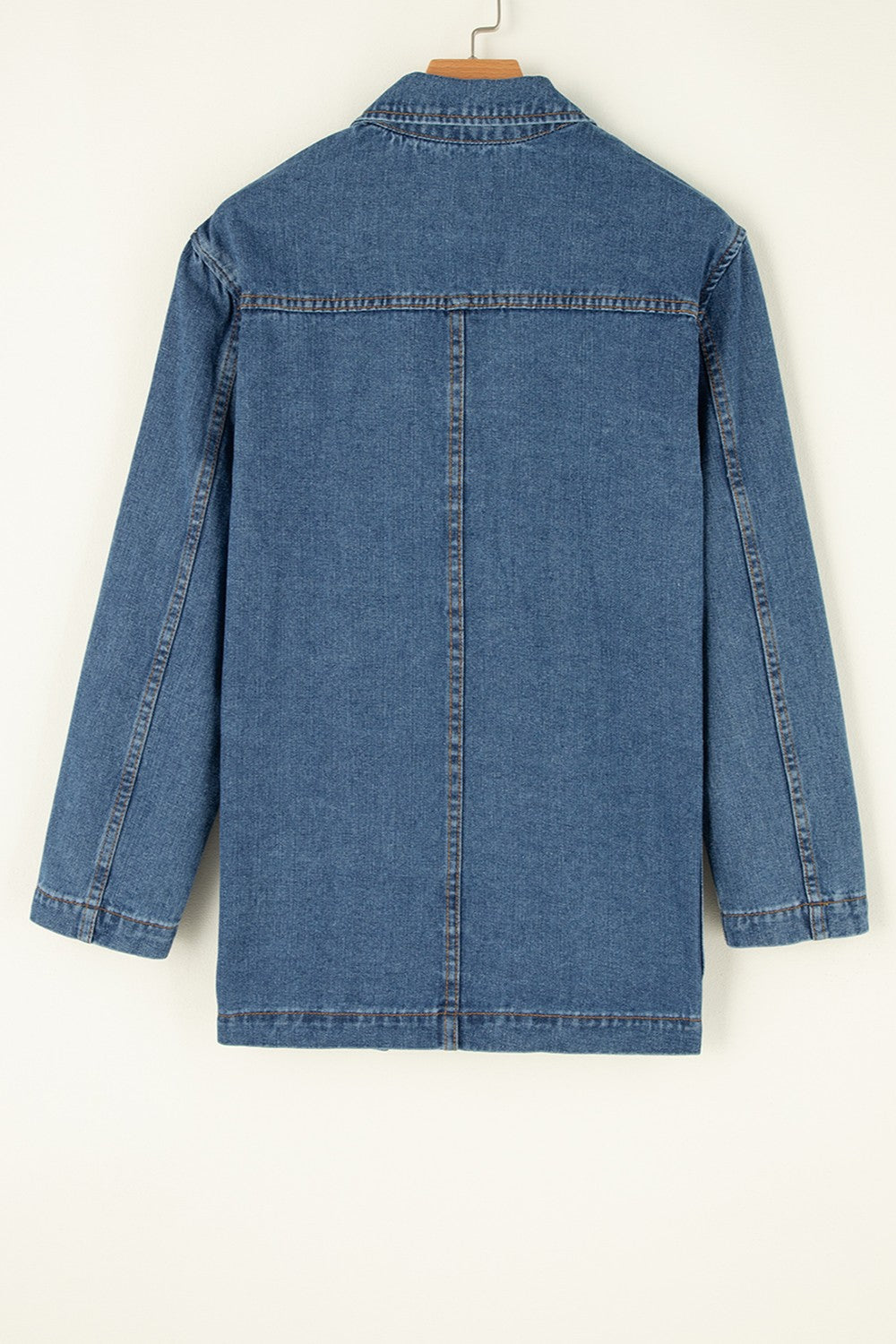 Pocketed Long Sleeve Denim Jacket