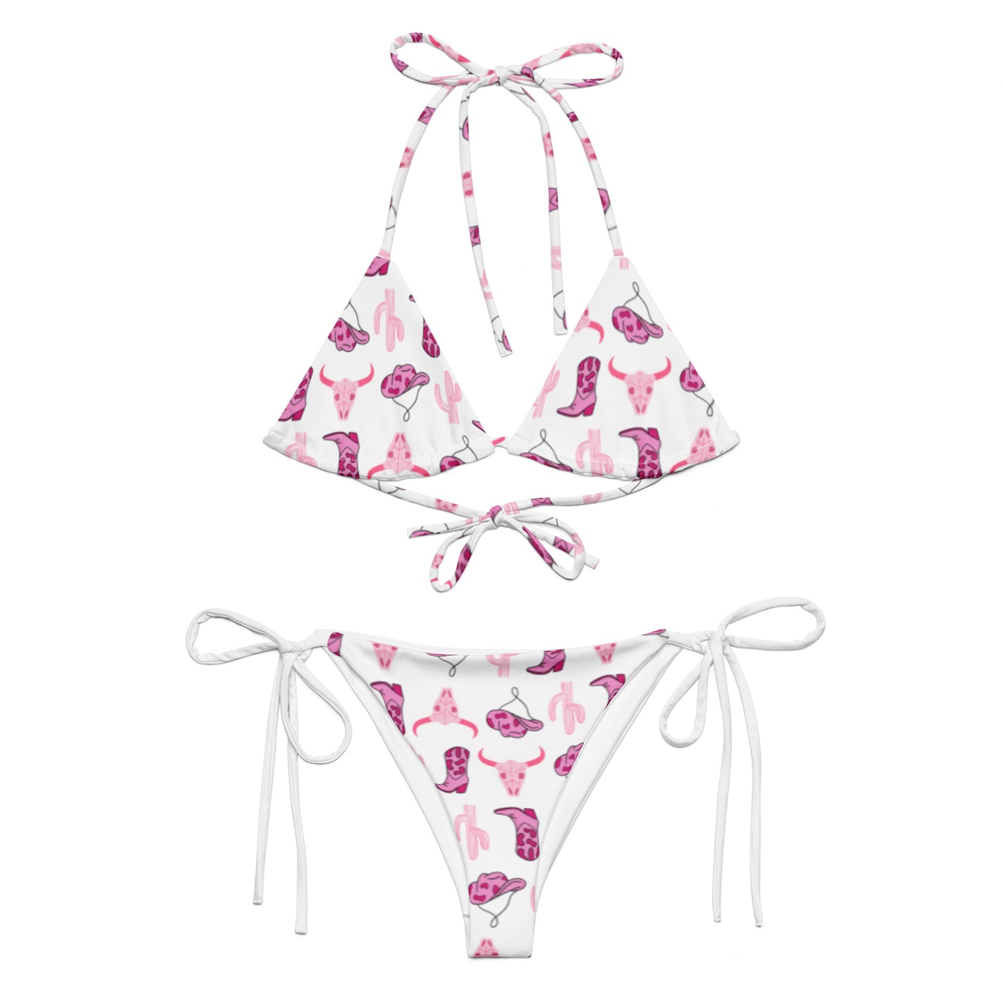 Flirty Pink Cowgirl String Bikini