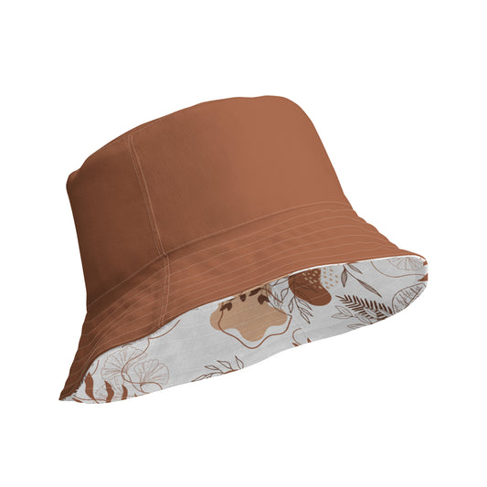 Boho Botanic Terra Cotta Reversible Bucket Hat