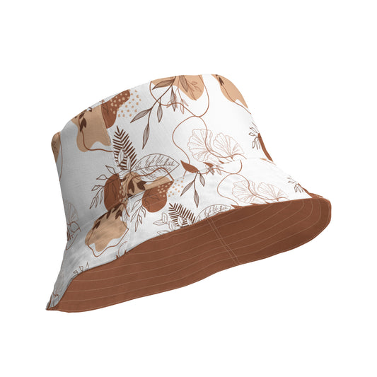 Boho Botanic Terra Cotta Reversible Bucket Hat