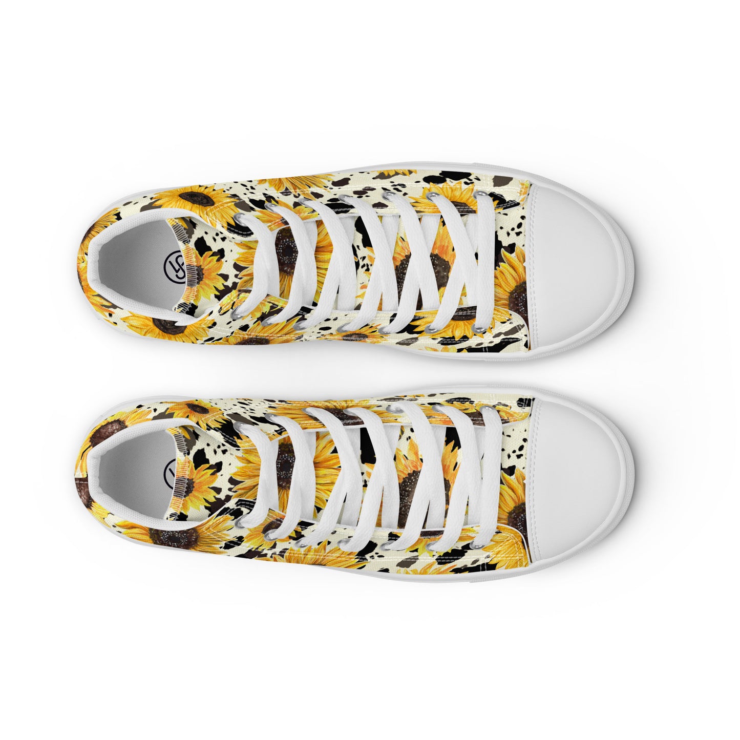 Women’s "Sunflower Hoofprint" High Top Canvas Sneakers