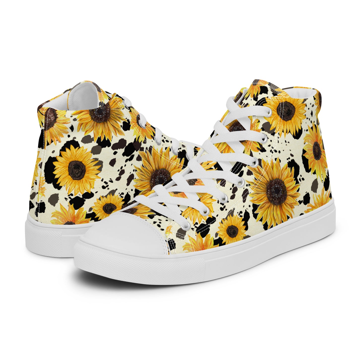 Women’s "Sunflower Hoofprint" High Top Canvas Sneakers