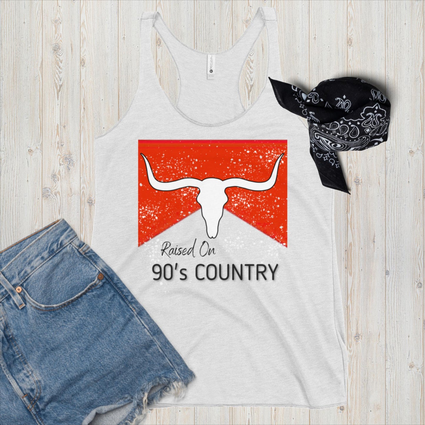 Women's Raised on 90's Country Racerback Tank